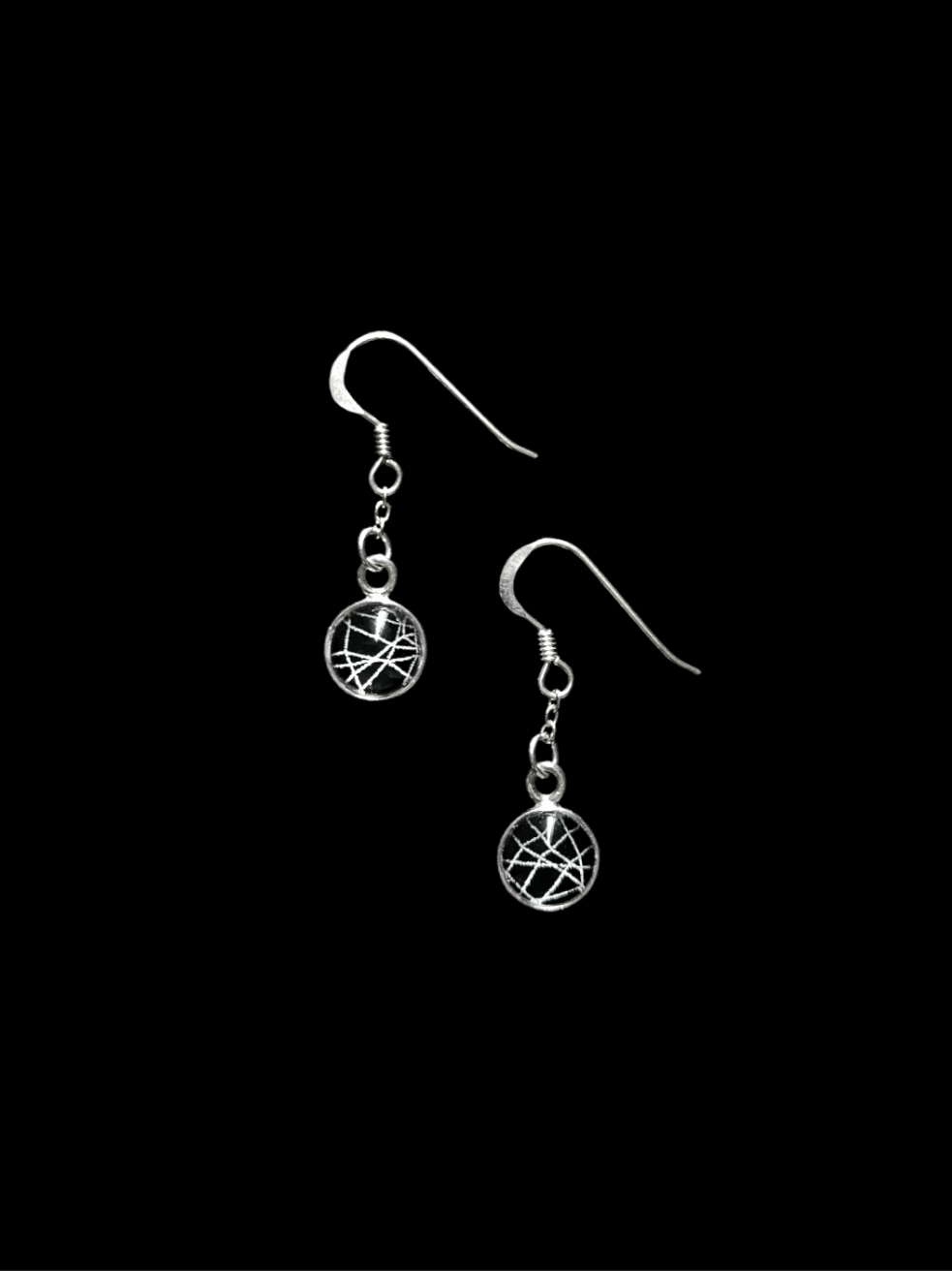 Preserved cobweb earrings in 925 sterling silver