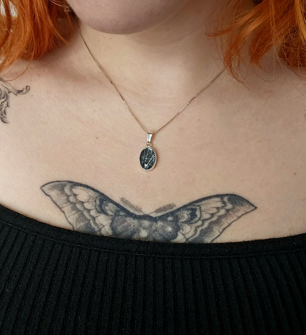 Preserved Cobweb necklace in 925 sterling silver