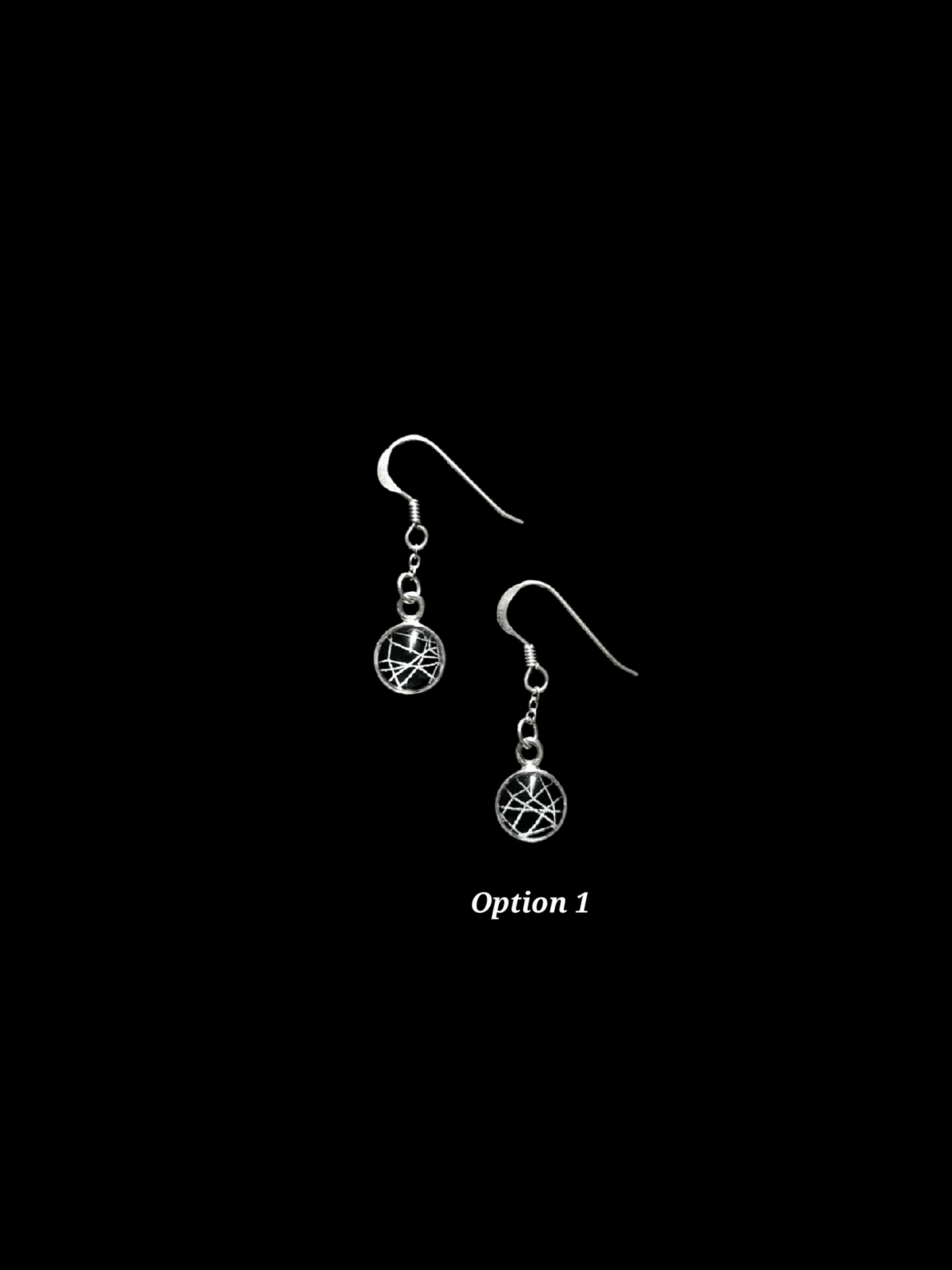 Preserved cobweb earrings in 925 sterling silver