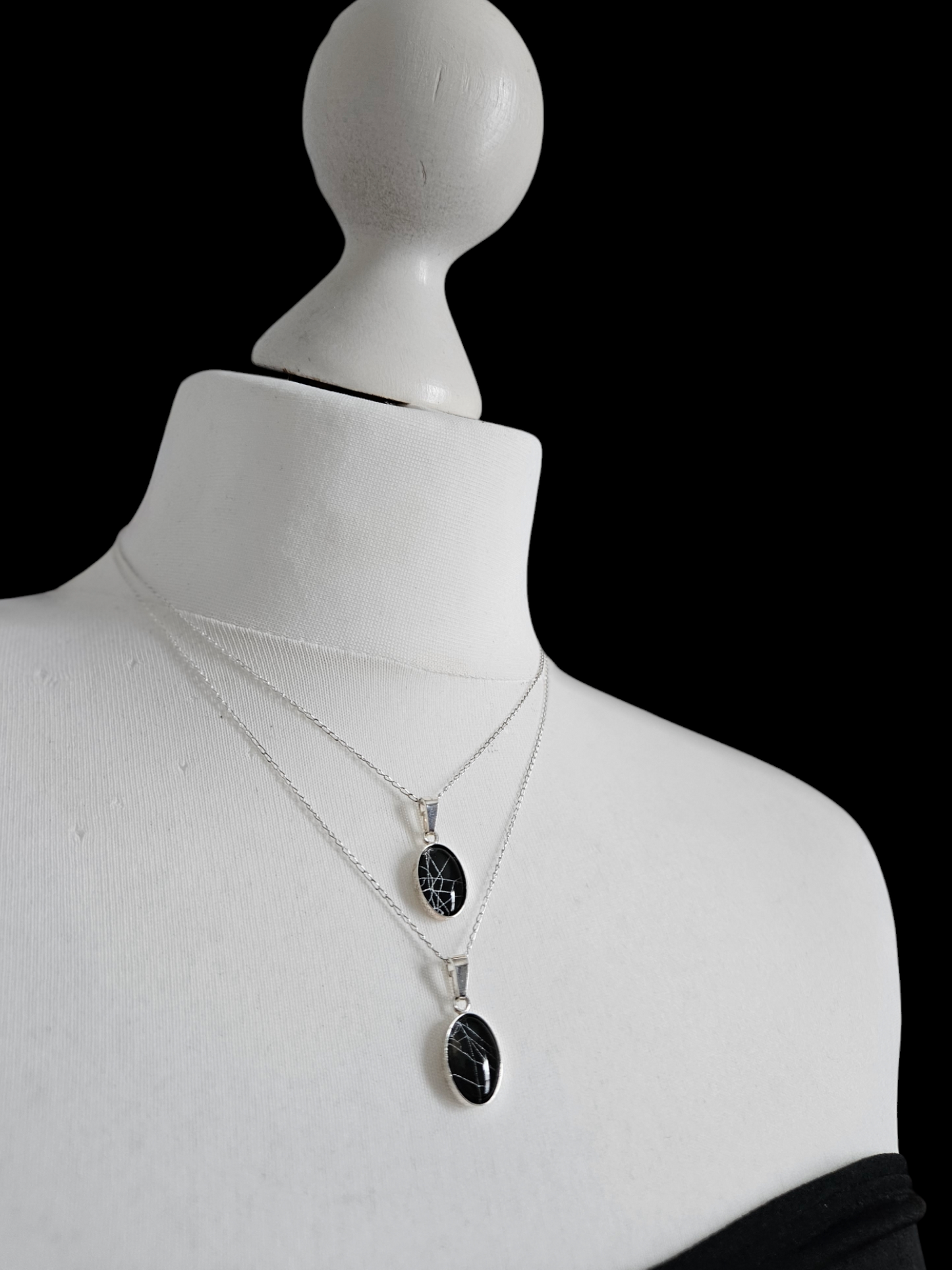 Preserved Cobweb necklace in 925 sterling silver