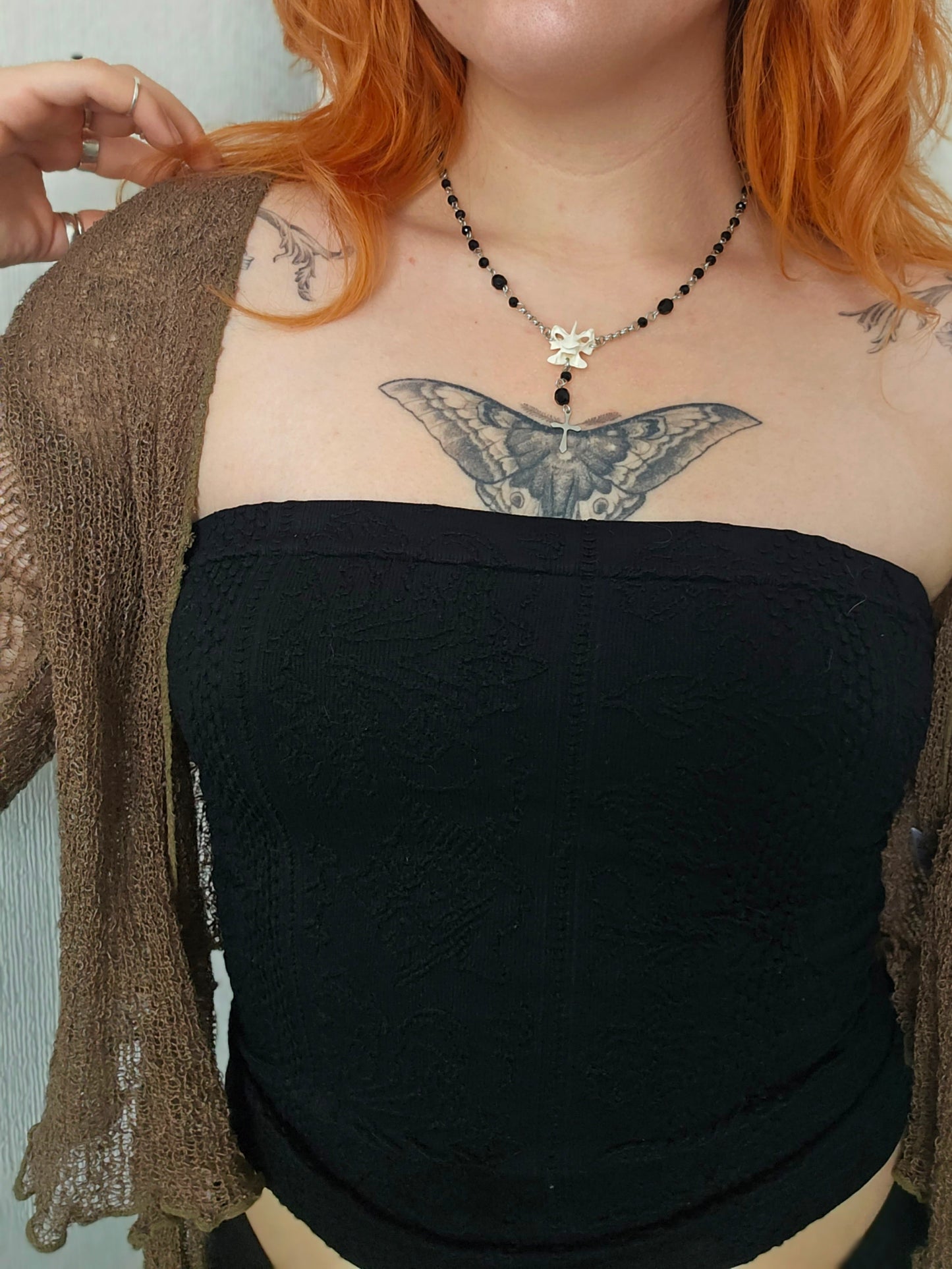 Bird vertebrae mini rosary