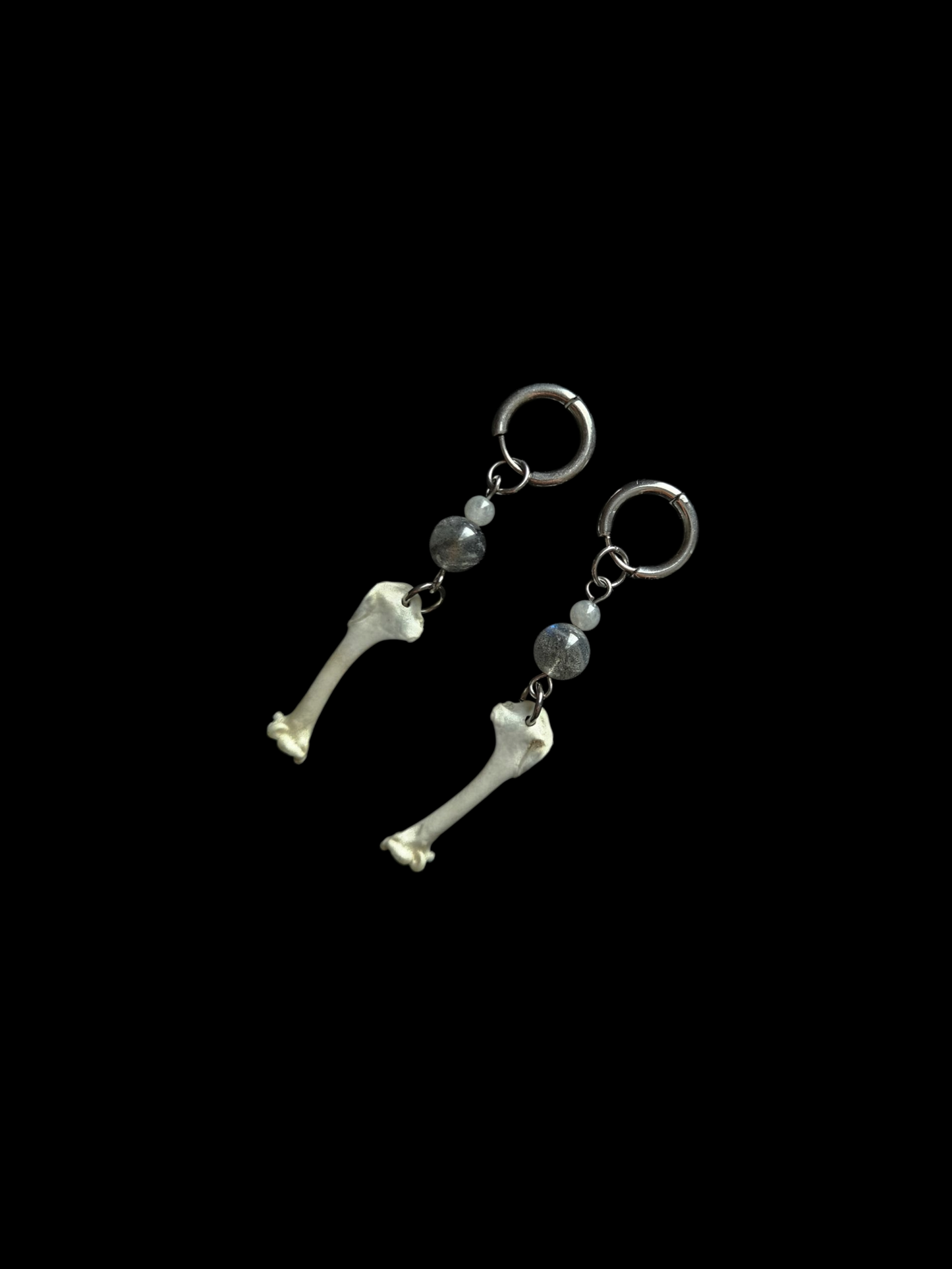 Bird bone & labradorite earrings
