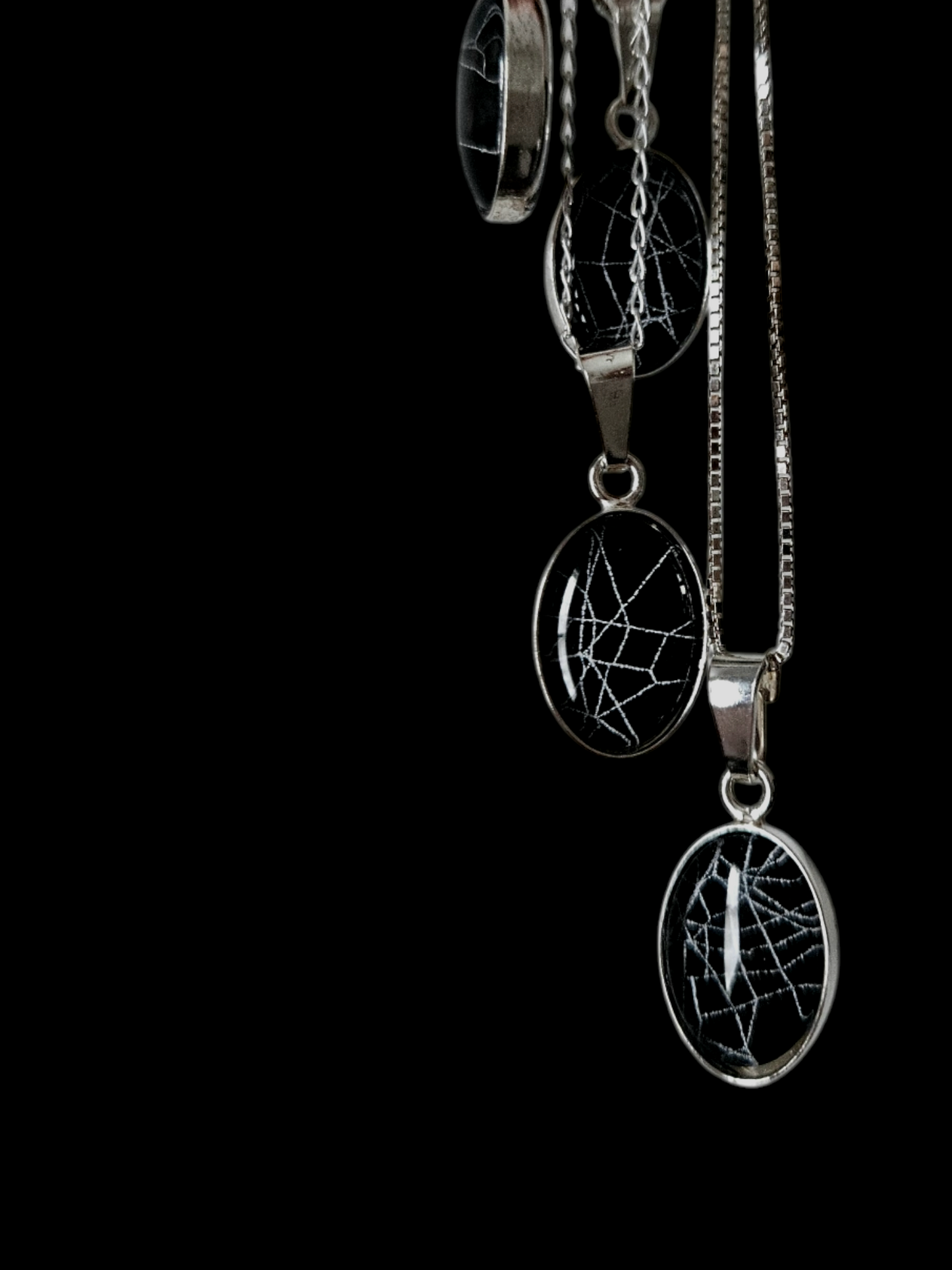 Preserved Cobweb necklace in 925 sterling silver