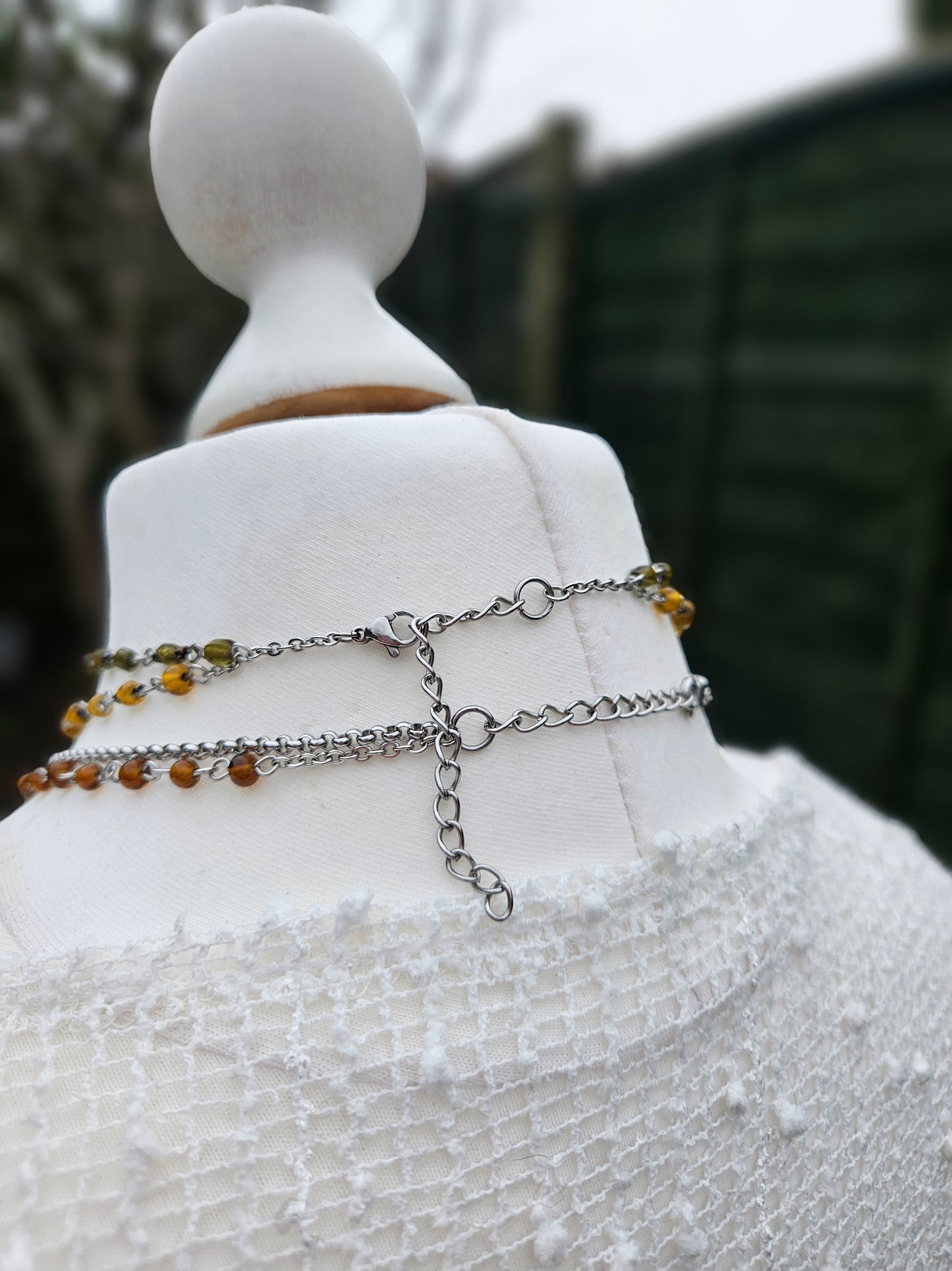 Layered rabbit mandible necklace