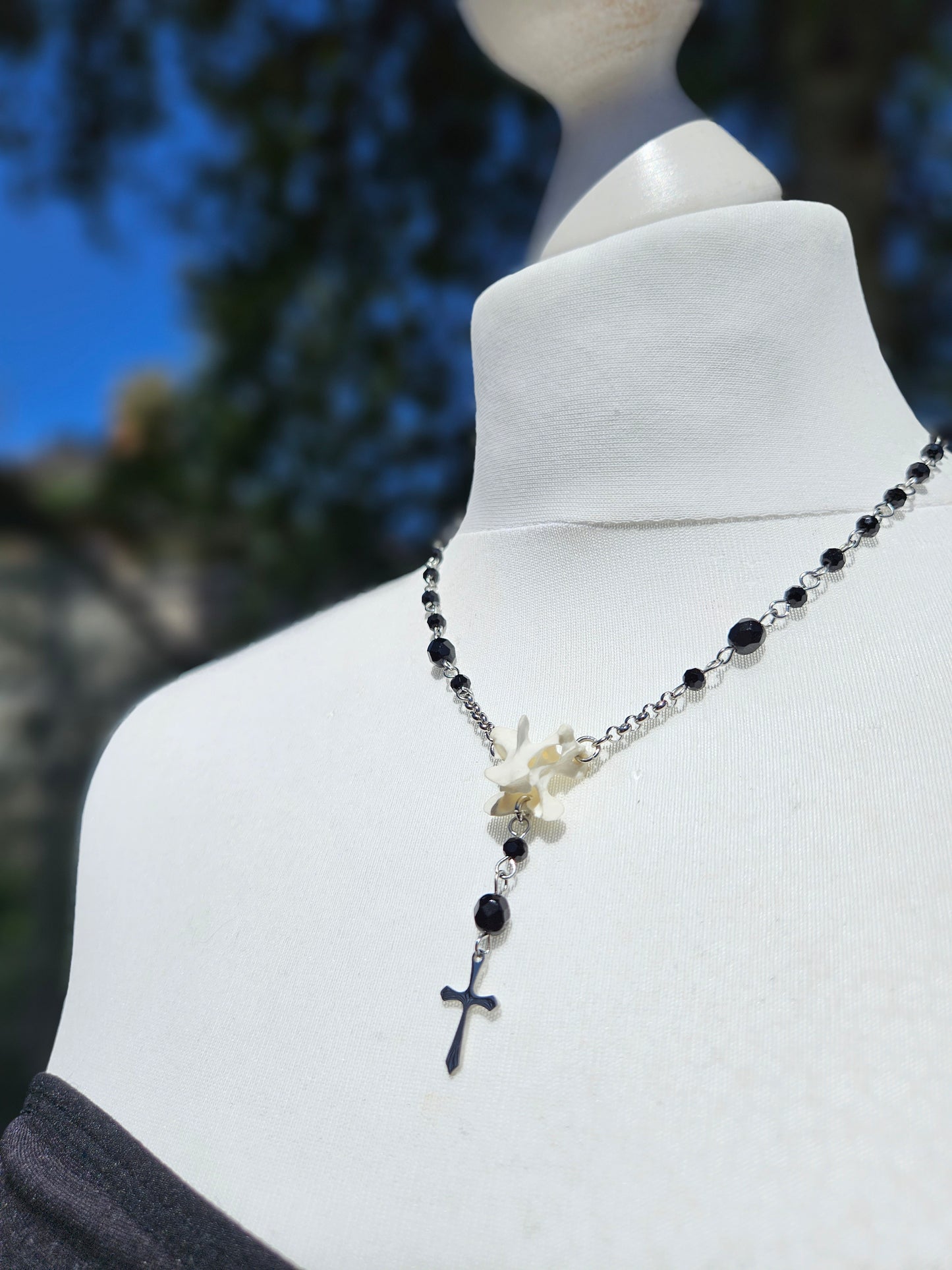 Bird vertebrae mini rosary
