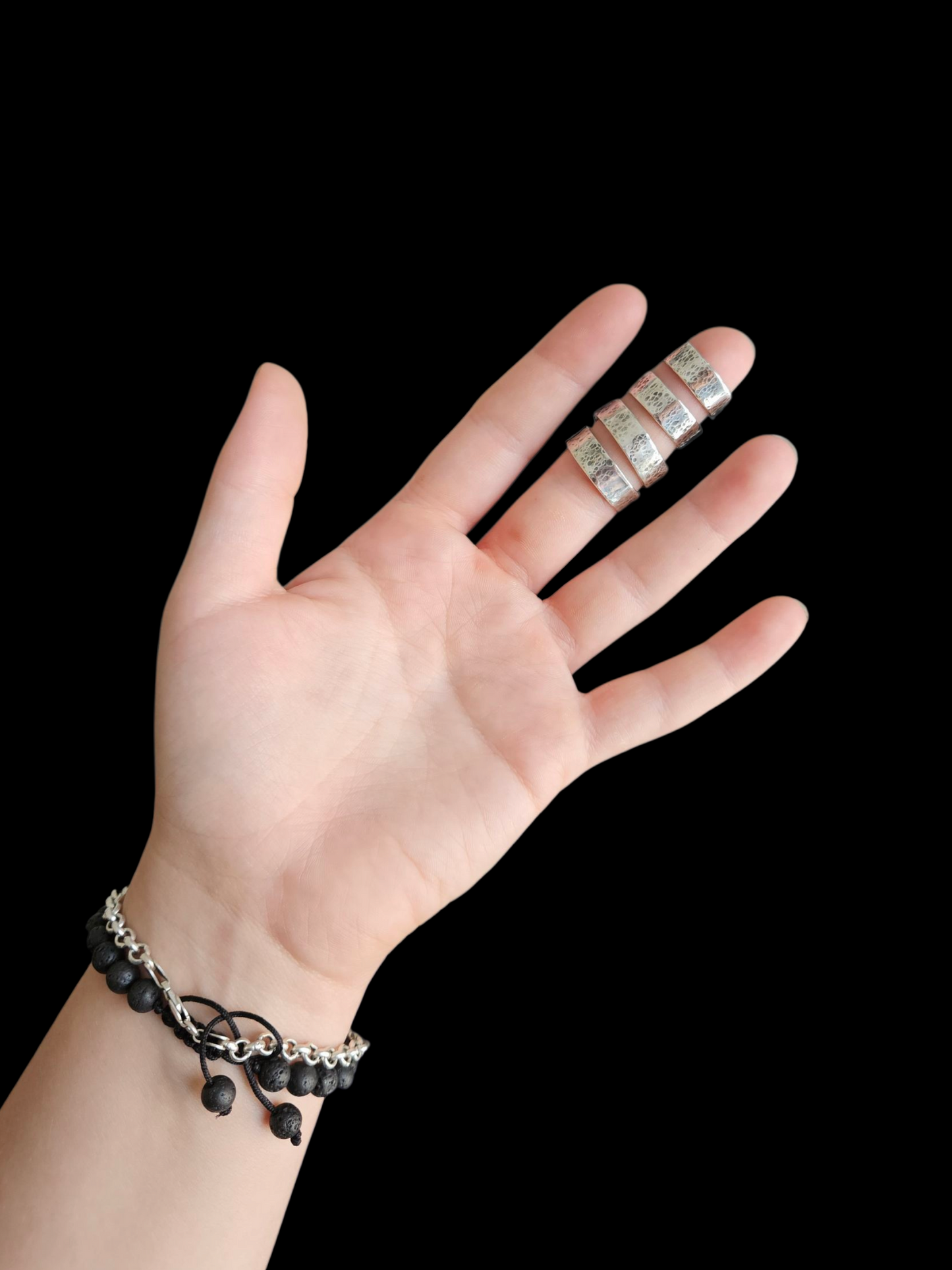 Hammered ring in 925 Sterling Silver