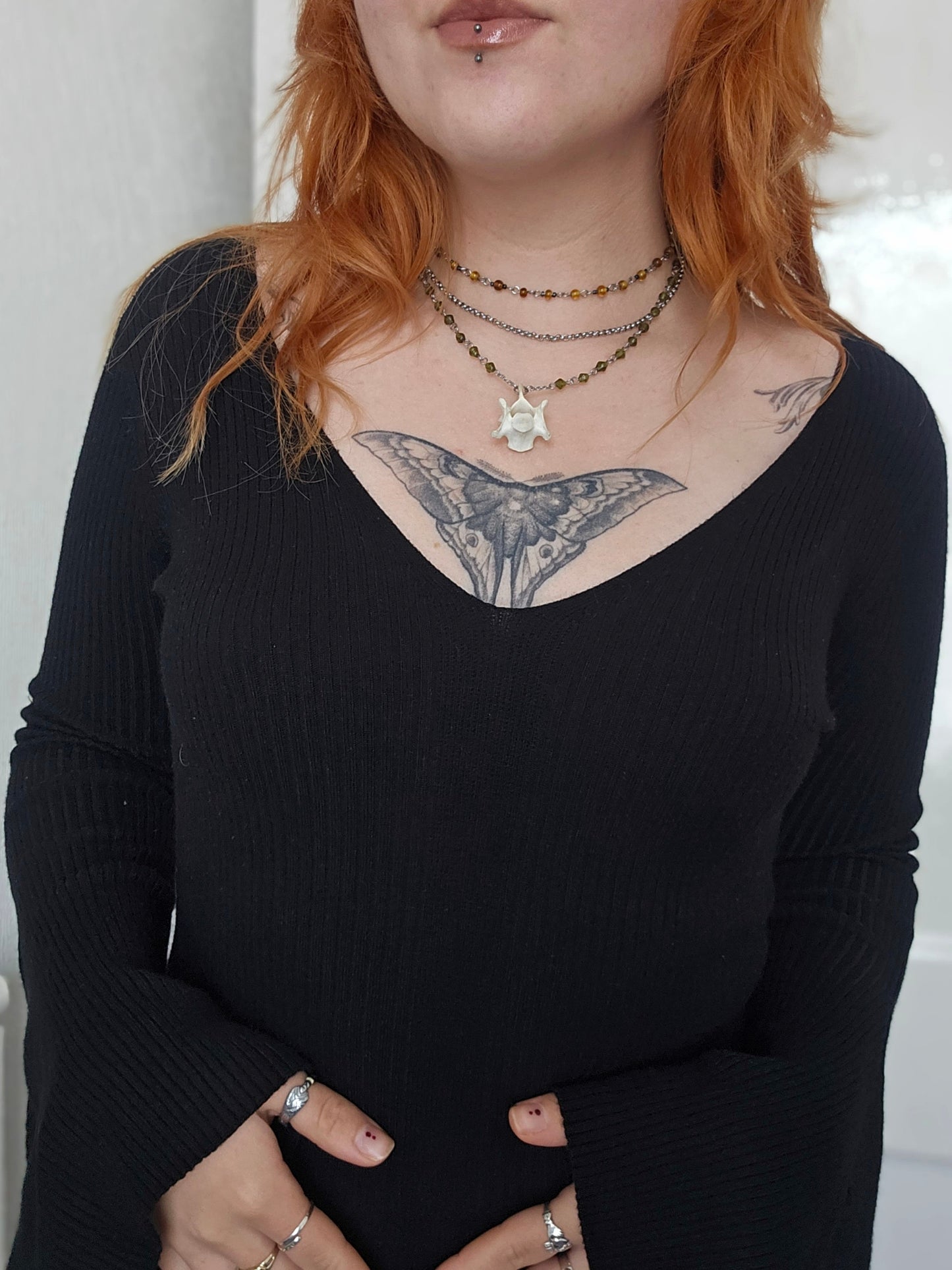 Fox vertebrae layered necklace