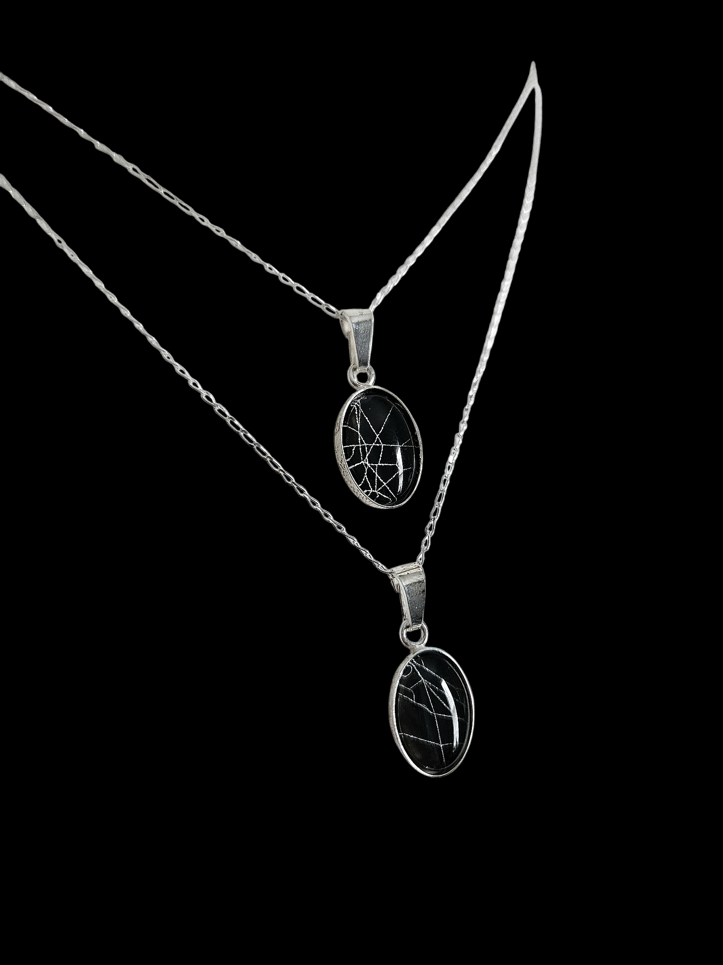 Preserved Cobweb necklace in 925 sterling silver