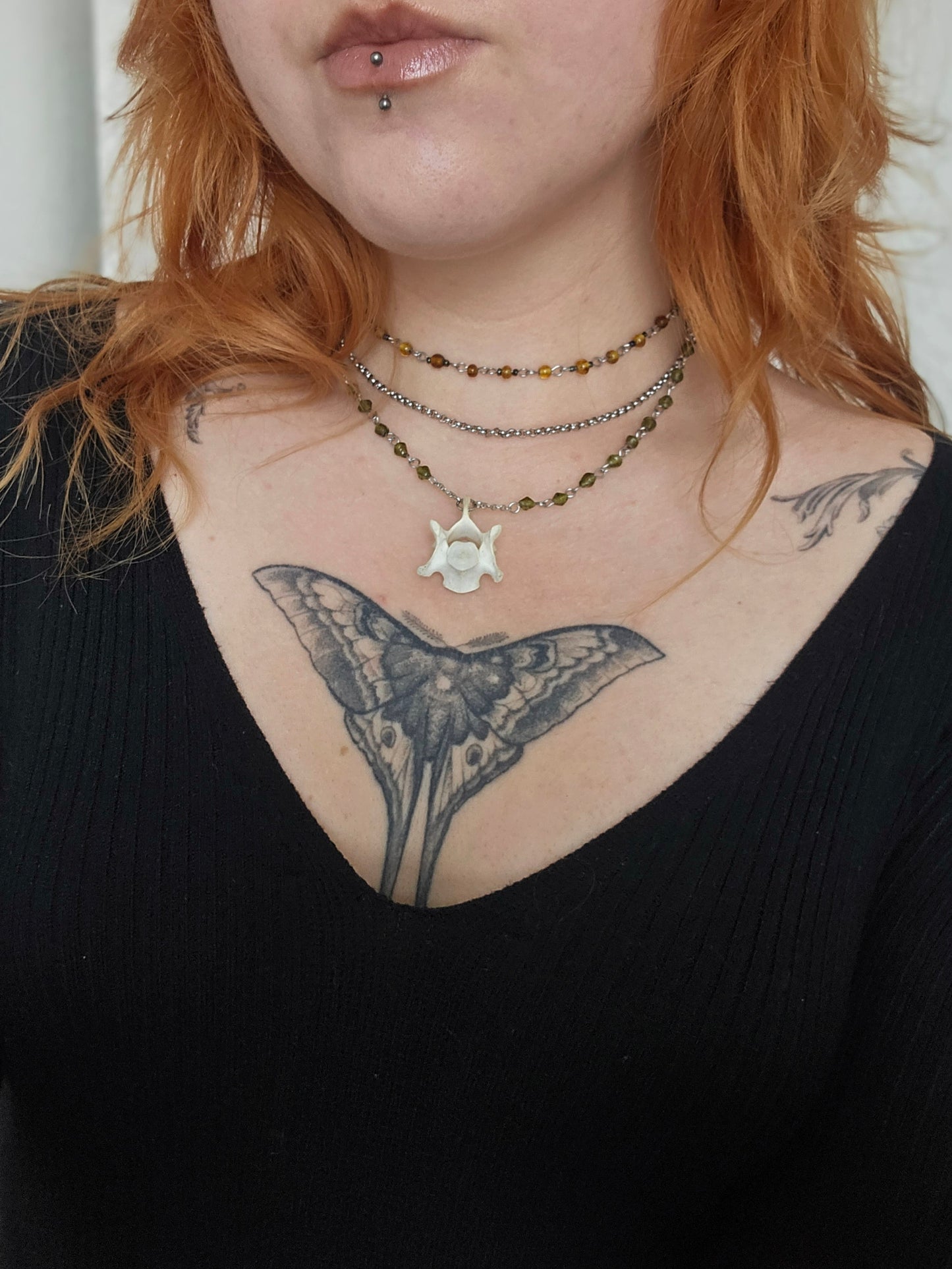 Fox vertebrae layered necklace