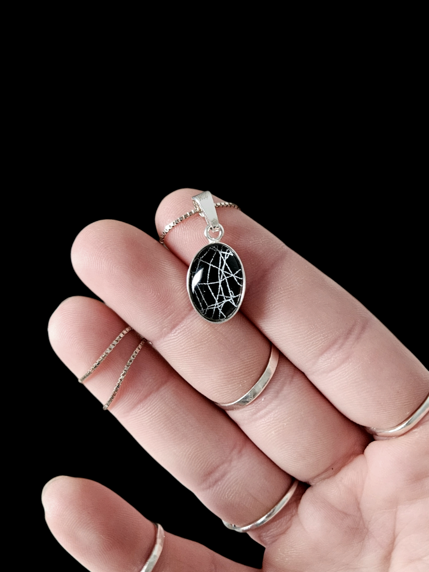 Preserved Cobweb necklace in 925 sterling silver