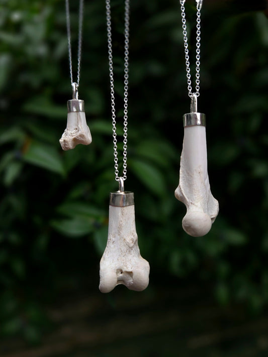 Fox bone pendants in 925 Sterling silver (pendant only)