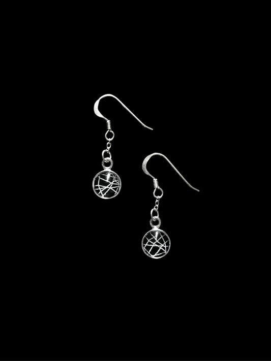 Preserved cobweb earrings in 925 sterling silver