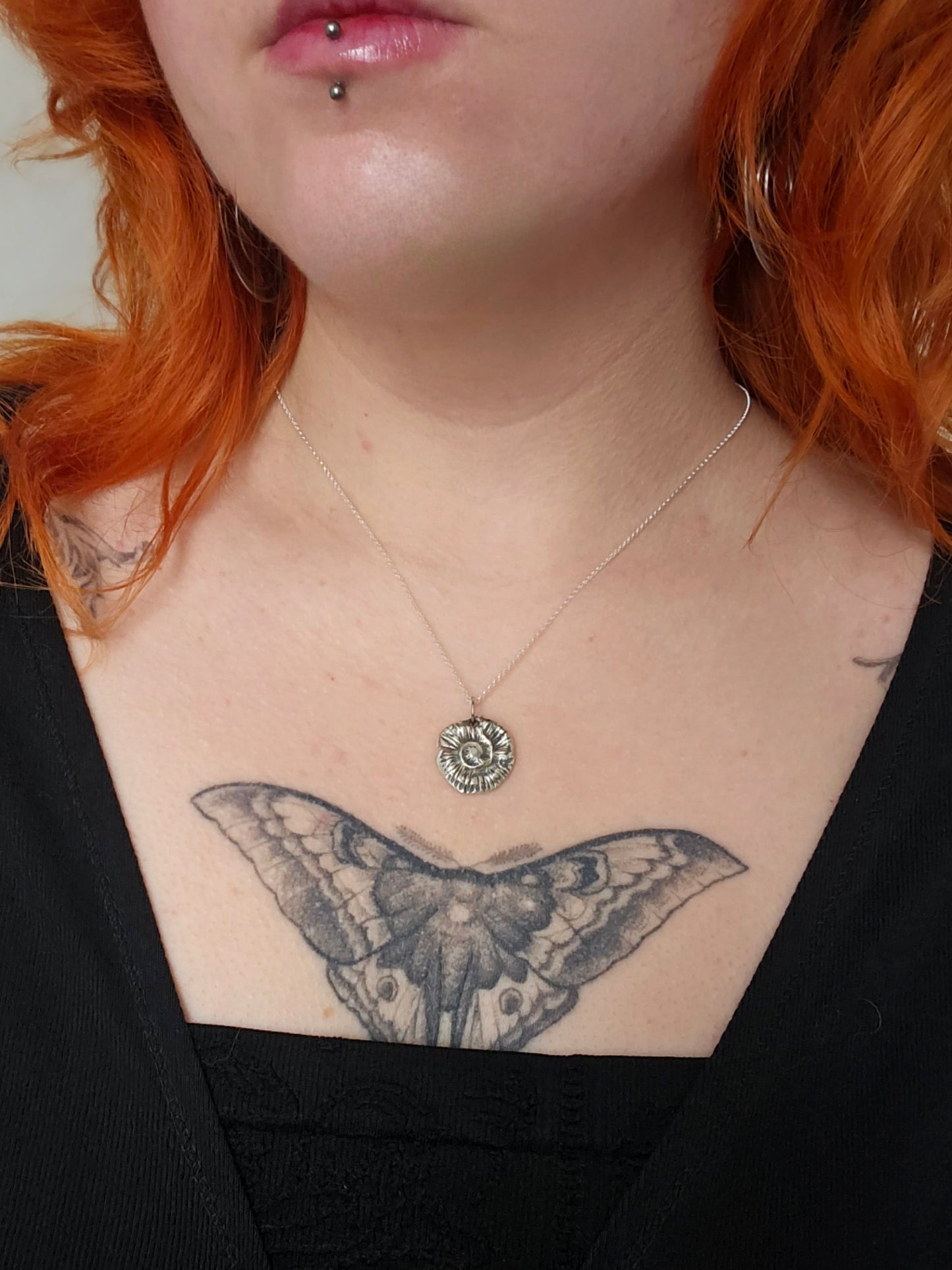 Ammonite pendant, 99.9 Fine silver (pendant only)