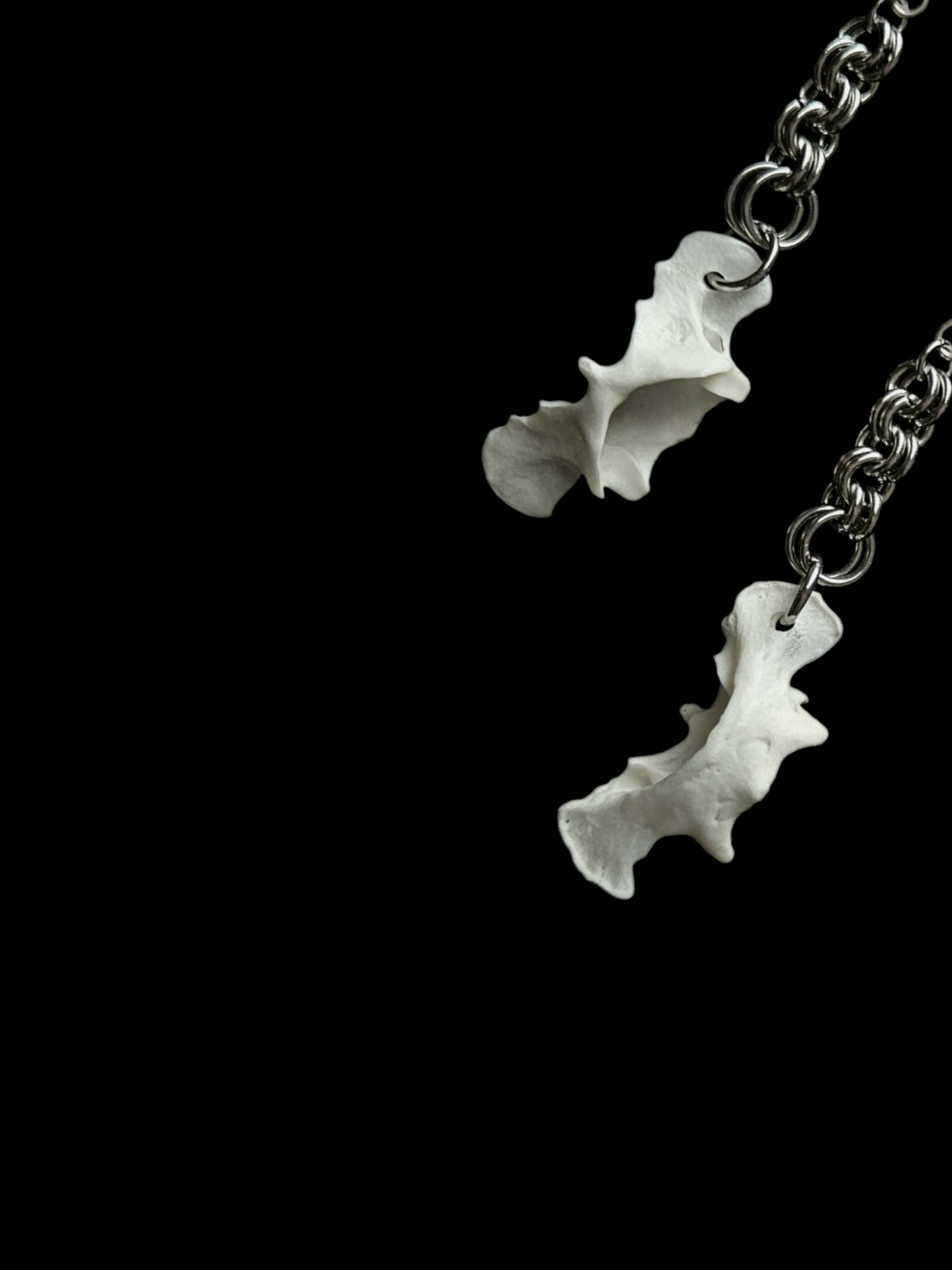 Atlas bone & chain maile earrings