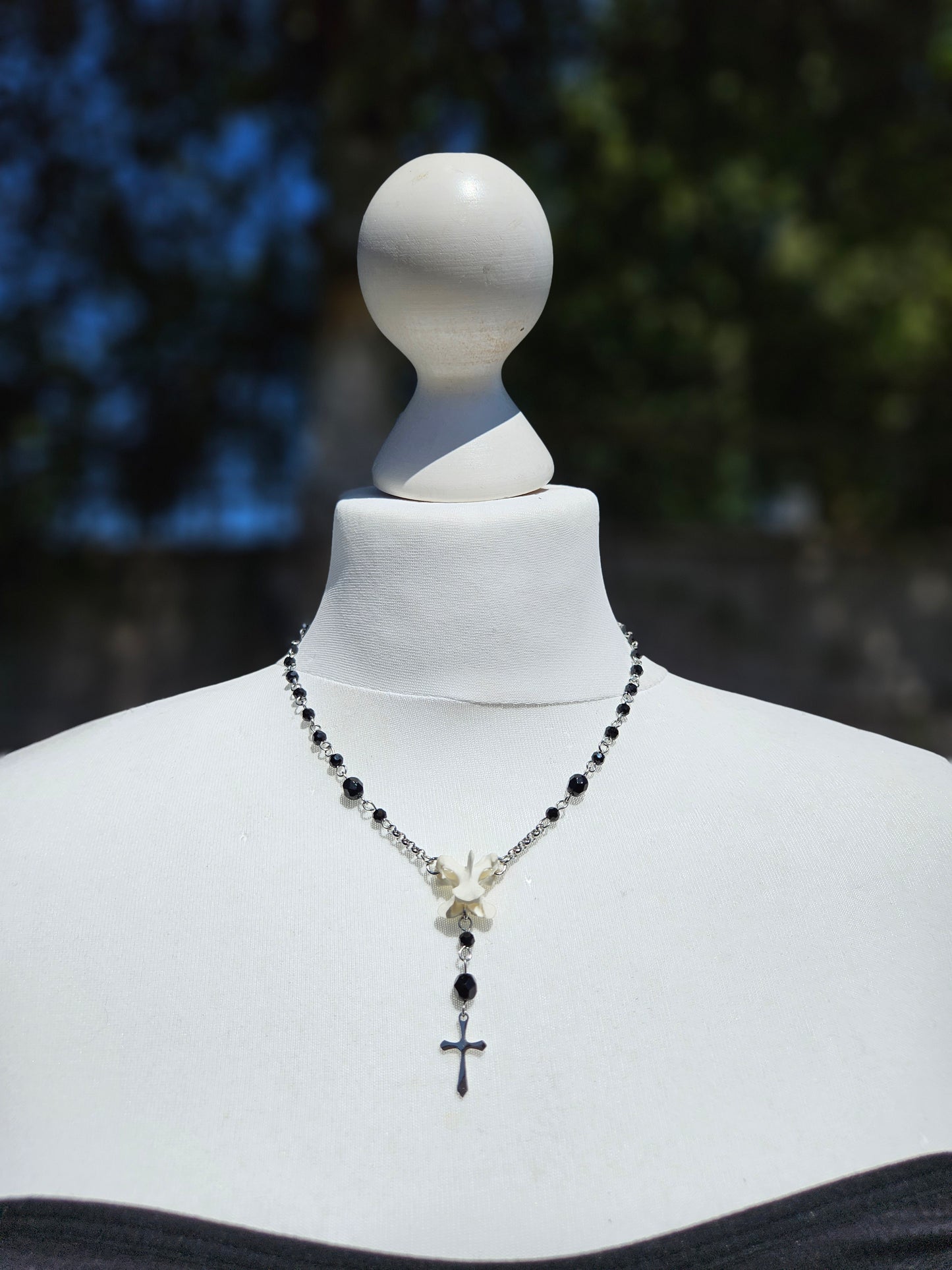 Bird vertebrae mini rosary