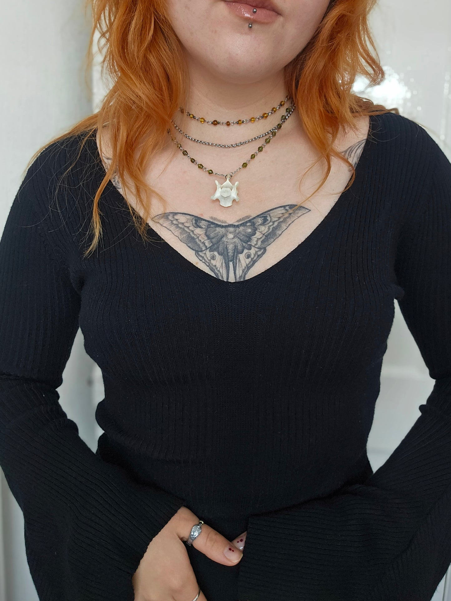 Fox vertebrae layered necklace