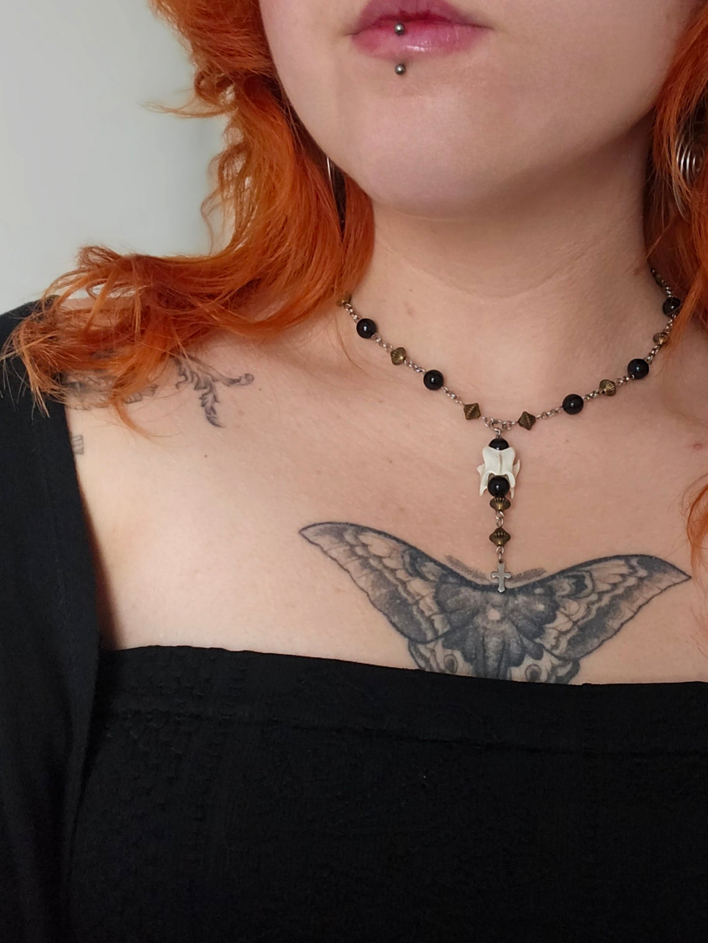 Bronze & black mini rosary