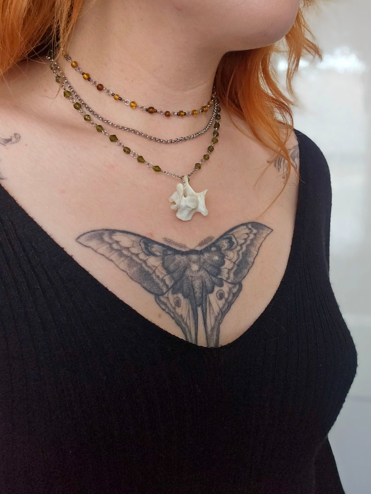 Fox vertebrae layered necklace