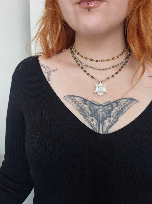 Fox vertebrae layered necklace