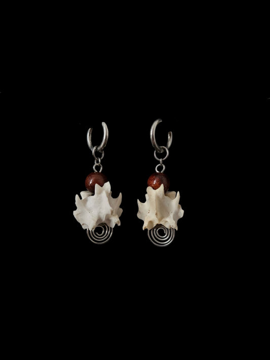 Fox vertebrae spiral earrings