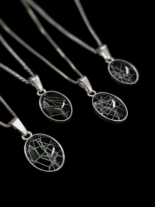 Preserved Cobweb necklace in 925 sterling silver