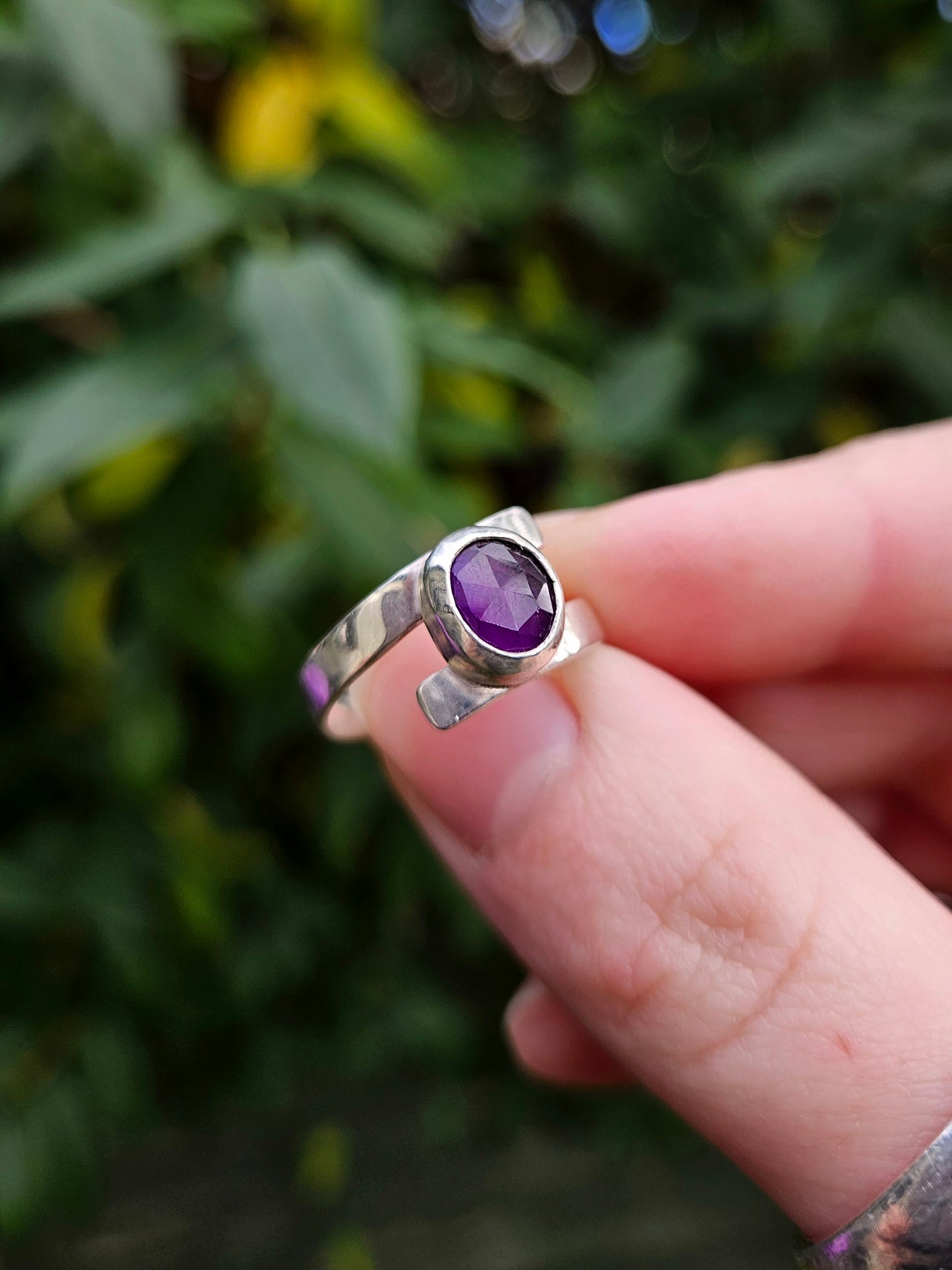 Amethyst wrap ring in 925 Sterling Silver